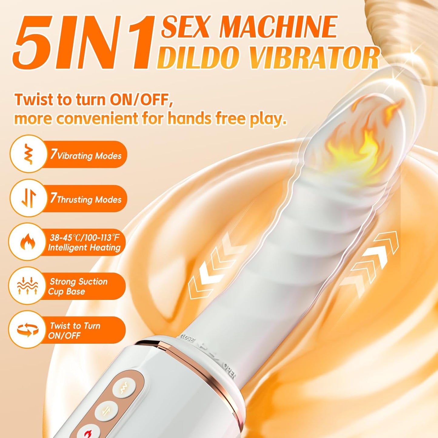 Máquina sexual vibradora con ventosa Honey 7 Thrusting Heating