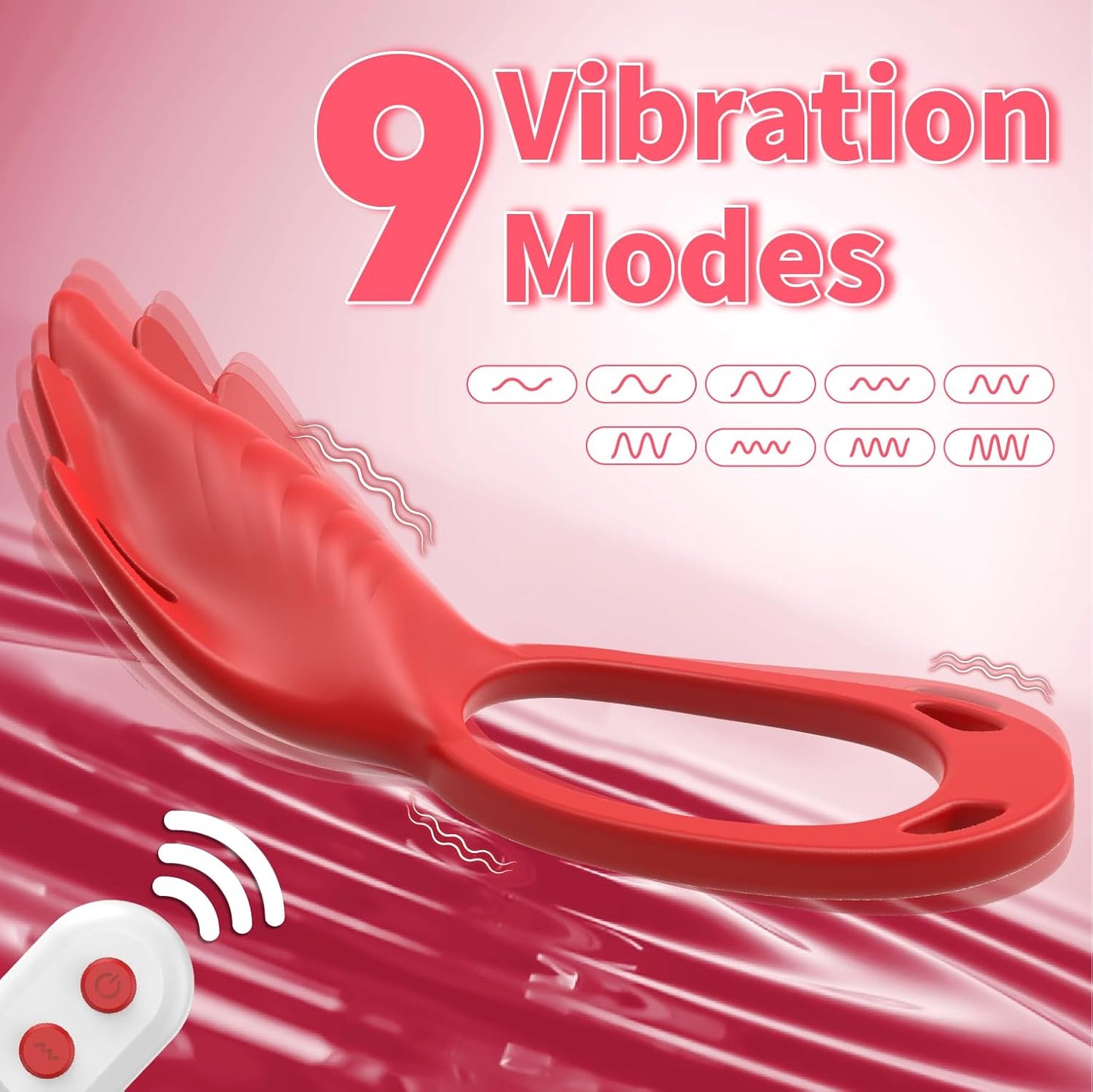 Portebla Ŝtrumpeto-Vibrilo Vibranta Penisringo Klitora Stimulilo kun 9 Vibraj Reĝimoj 