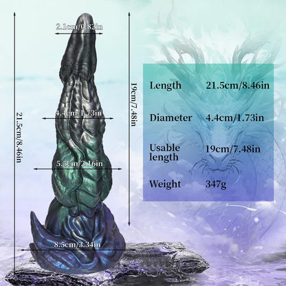 Consolador anal enorme con forma de dragón de 8,46 pulgadas y ventosa.