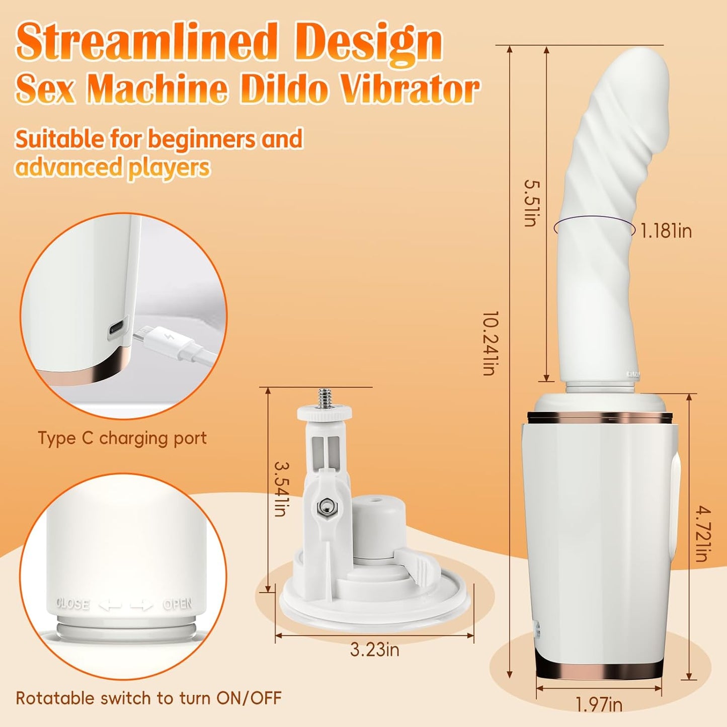 Máquina sexual vibradora con ventosa Honey 7 Thrusting Heating