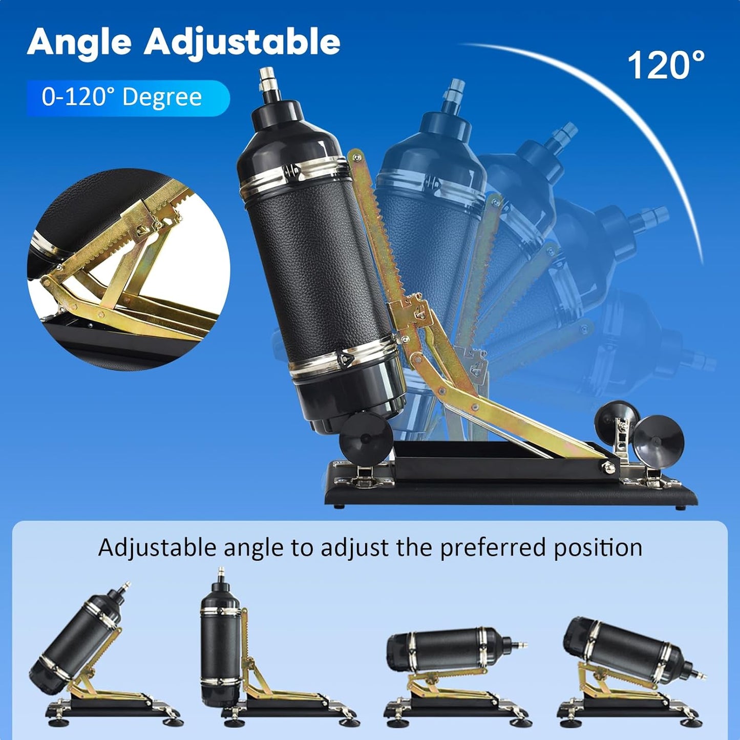 Máquina sexual automática con adaptador de ventosa de 9,5 cm y consolador.