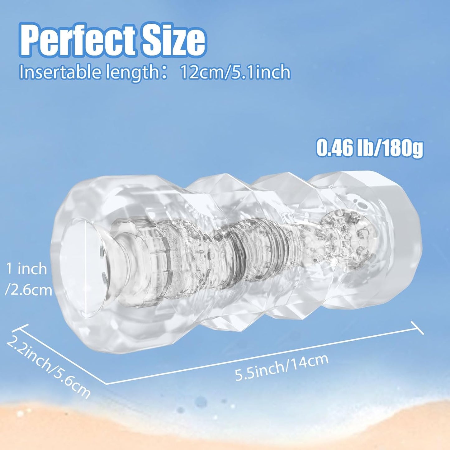 Manual Male Masturbation Realistic 3D Textured Stroker 5 Colors