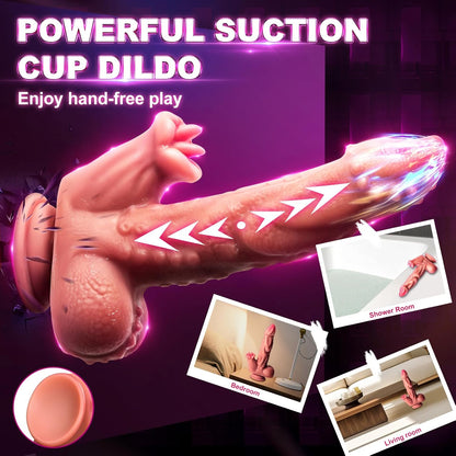 Vibrador consolador giratorio con empuje y control remoto Snake Warrior de 9.5 pulgadas