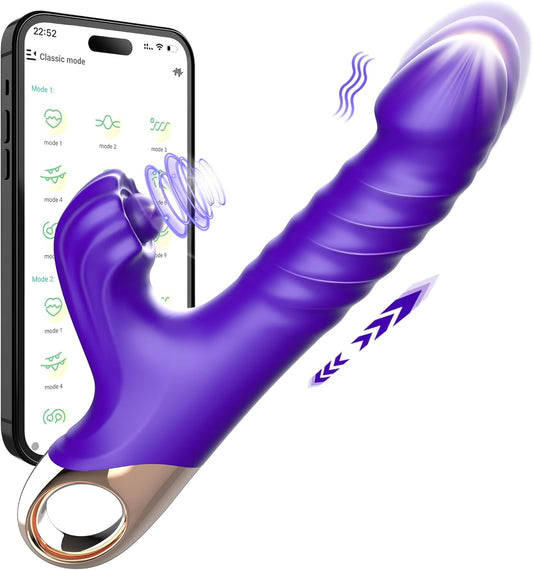 APP-kontrolita 9 Pulsanta Puŝa Kunikla G-Punkta Vibrilo
