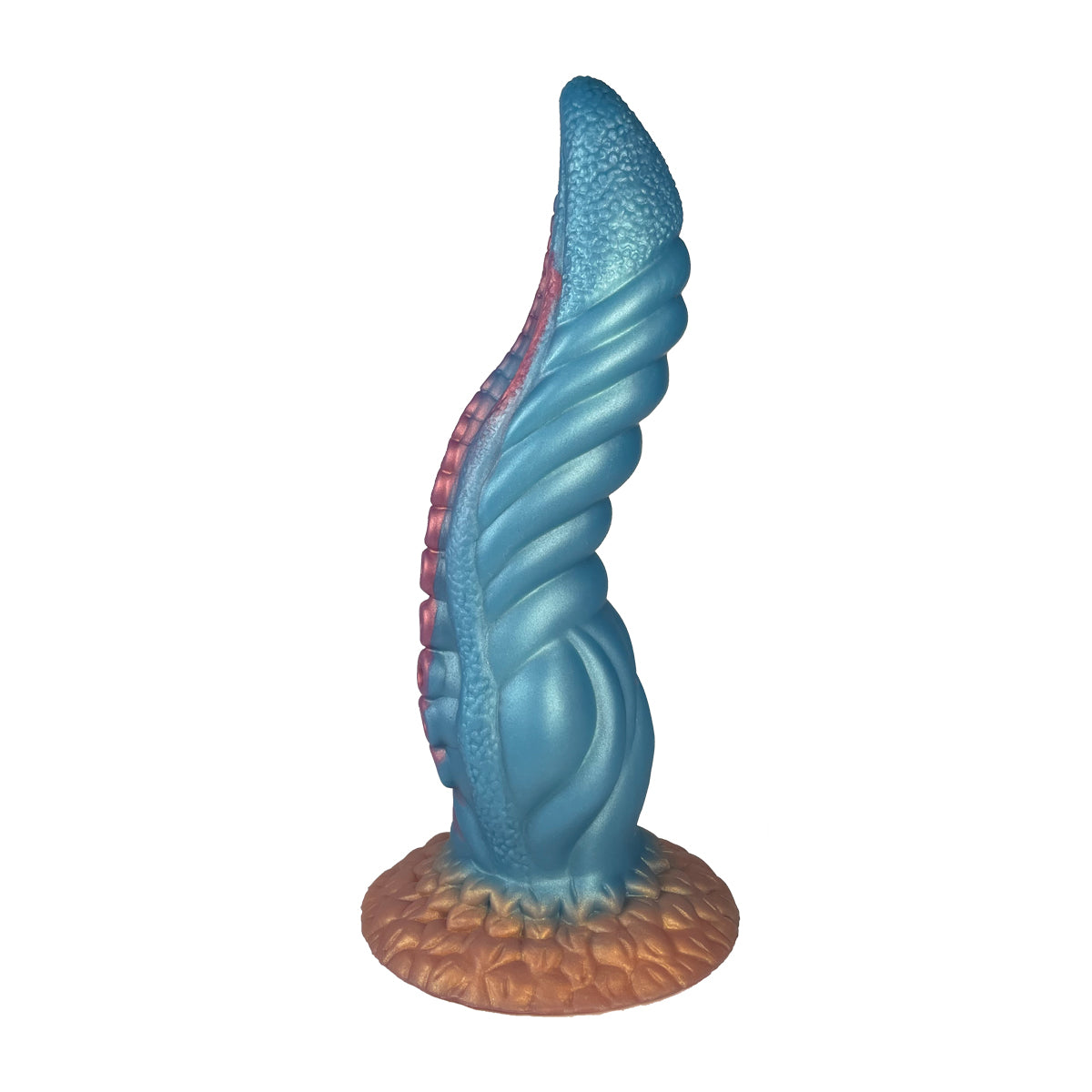 Consolador de fantasía con dilatador anal de silicona con tentáculo de pulpo azul océano