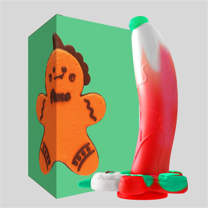Masturbador manual con ventosa y dildo de hombre de jengibre de AIMITEX