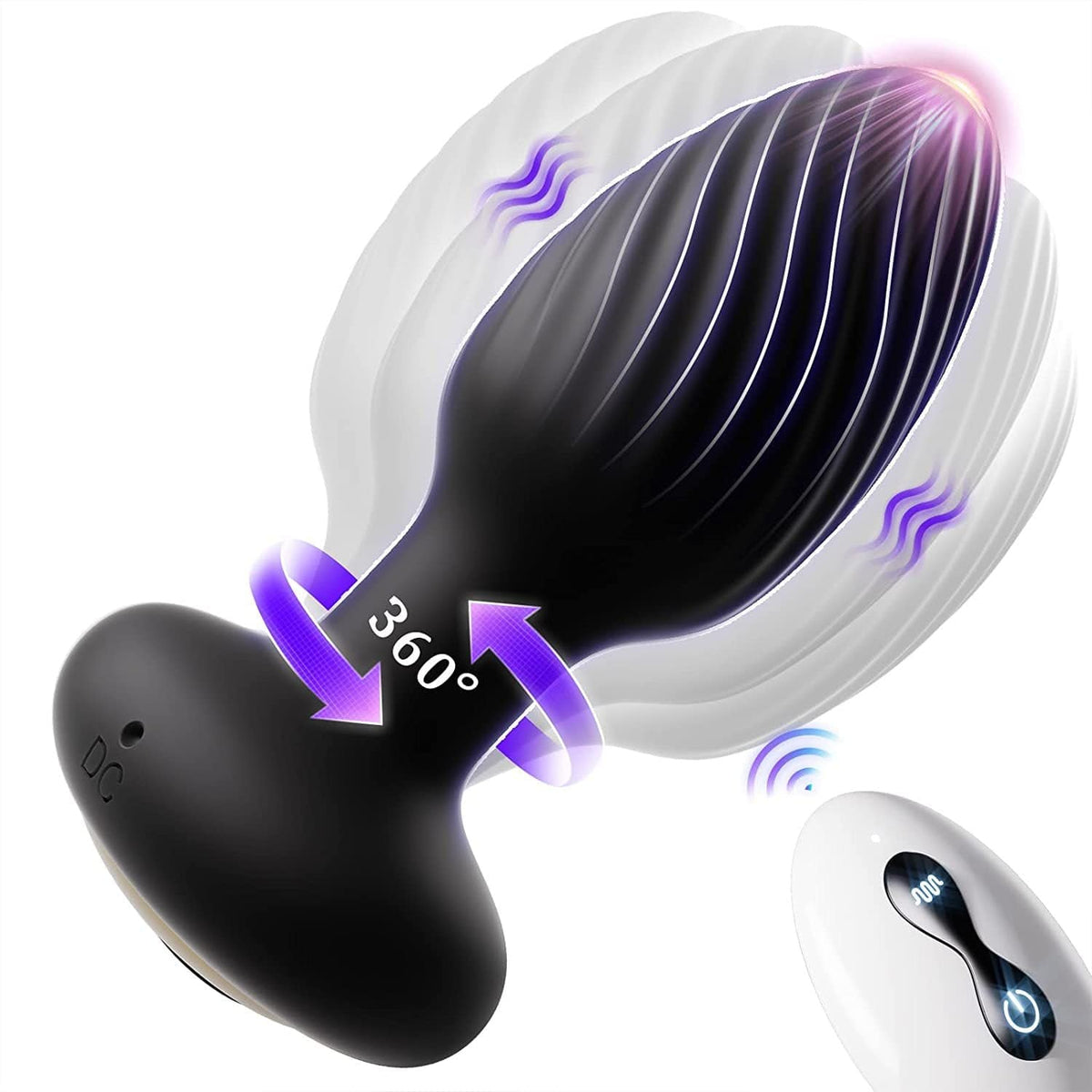 Noah - Masajeador de próstata masculino inalámbrico con control remoto, giratorio y vibratorio