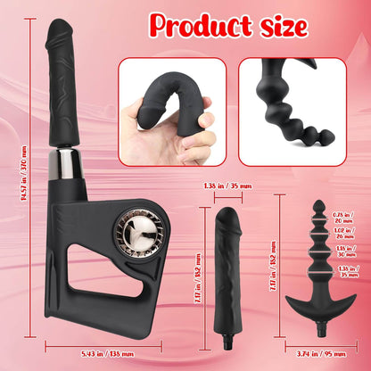 Consolador vibrador de empuje multifunción de mano
