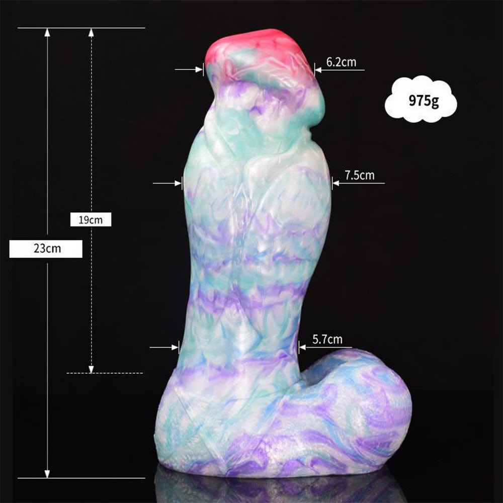 Consolador artificial de silicona con cabeza de hongo suave y colorido