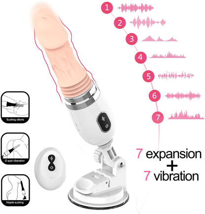 Consolador pequeño con ventosa y control remoto. 