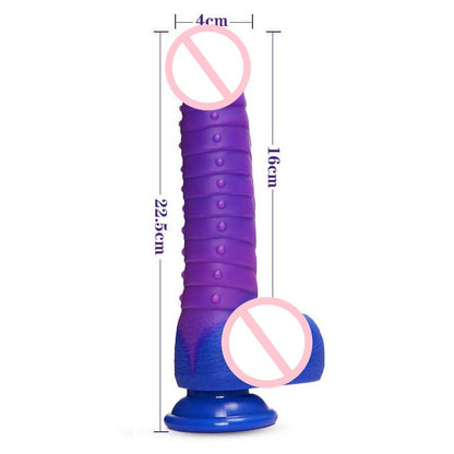 Consolador telescópico de silicona realista con pene falso grande y vibrador 