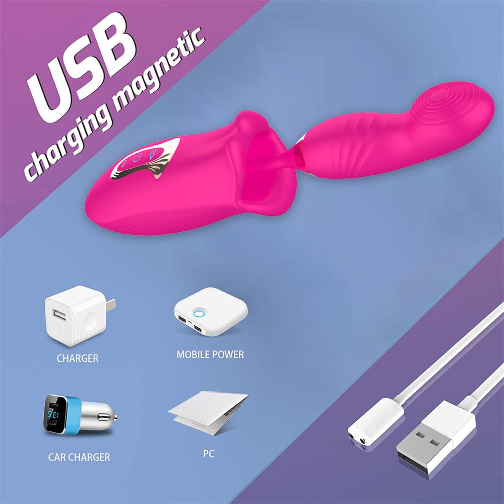 Vibrilo Rose Muncher Bite, G-punkta klitora stimulilo, vaginsuĉa masturbatoro 