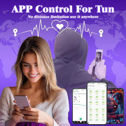 APP-kontrolita 9 Pulsanta Puŝa Kunikla G-Punkta Vibrilo
