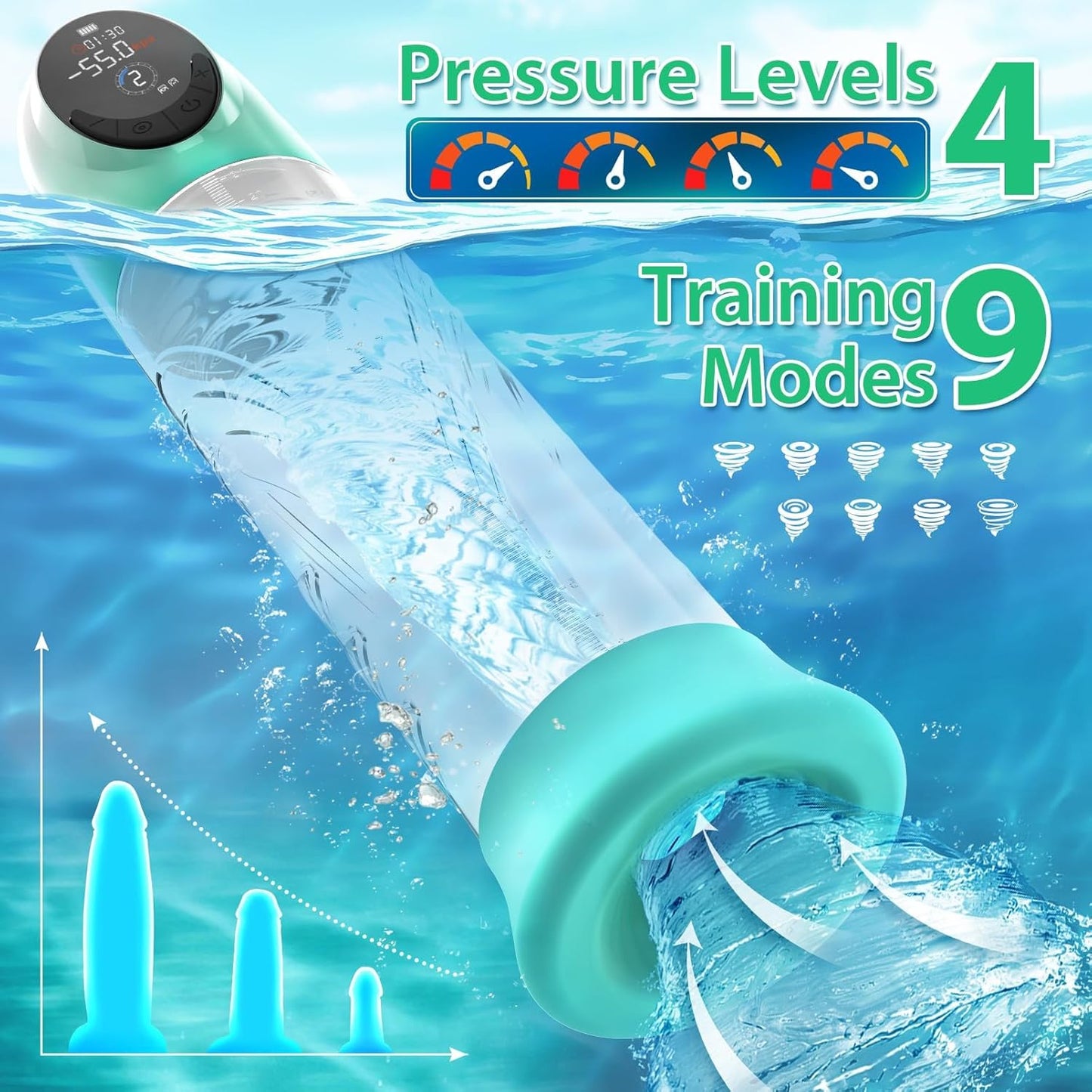 Penis Enlargement Extend Pump Water Massage Cup For Male Masturbation