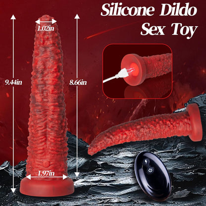 Consolador vibrador realista de 9.5 pulgadas con forma de monstruo y control remoto.