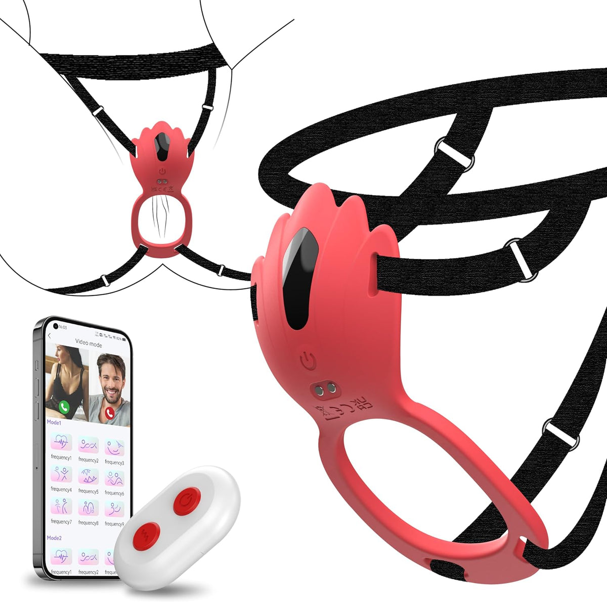 Anillo vibrador para el pene y estimulador de clítoris con 9 modos de vibración. 