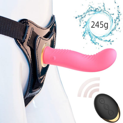 Vibrador con correa y control remoto inalámbrico para parejas