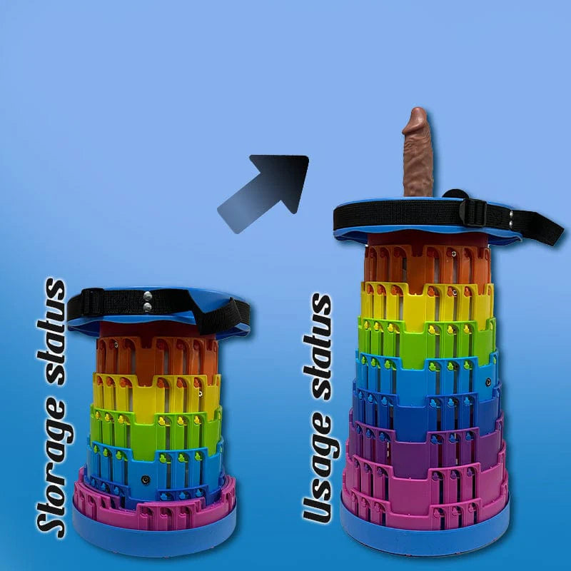Consolador sexual TOYHEERG Rainbow Telescopic Chair para estimulación al aire libre