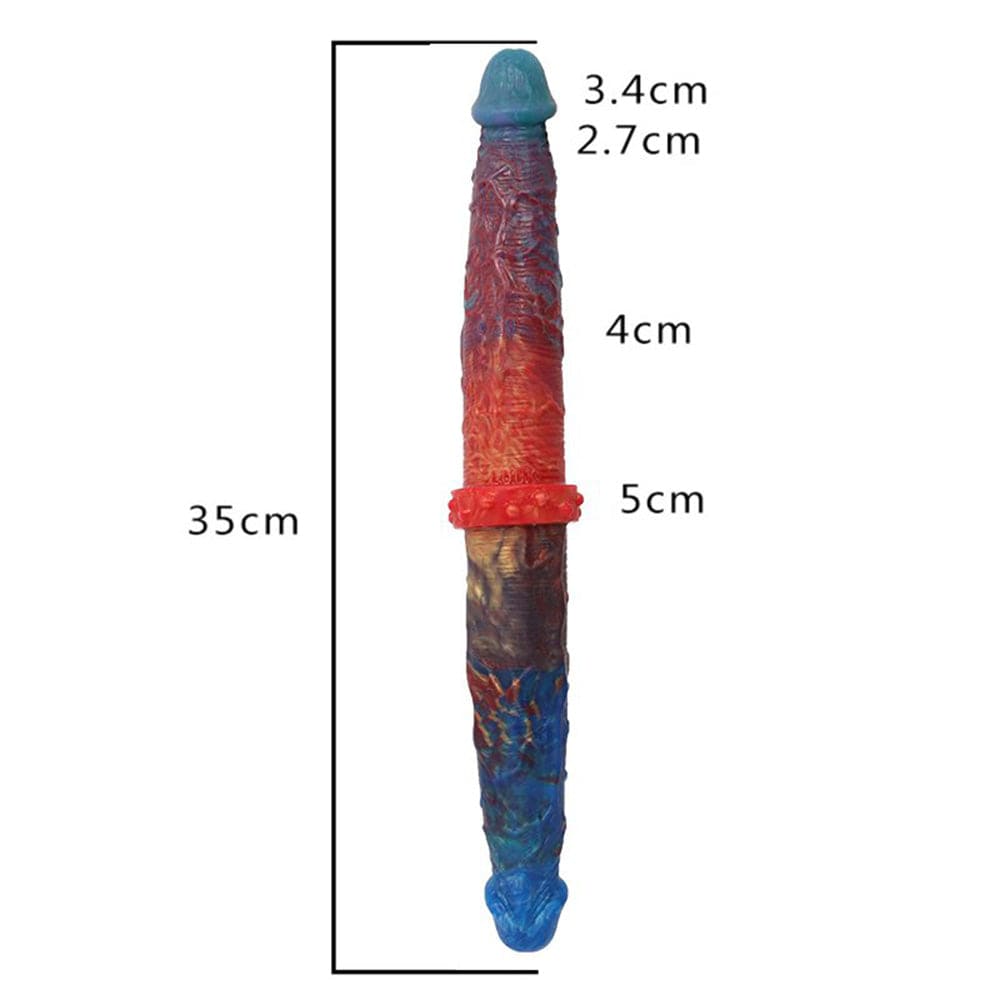 Consolador anal de silicona líquida de doble punta y colorido