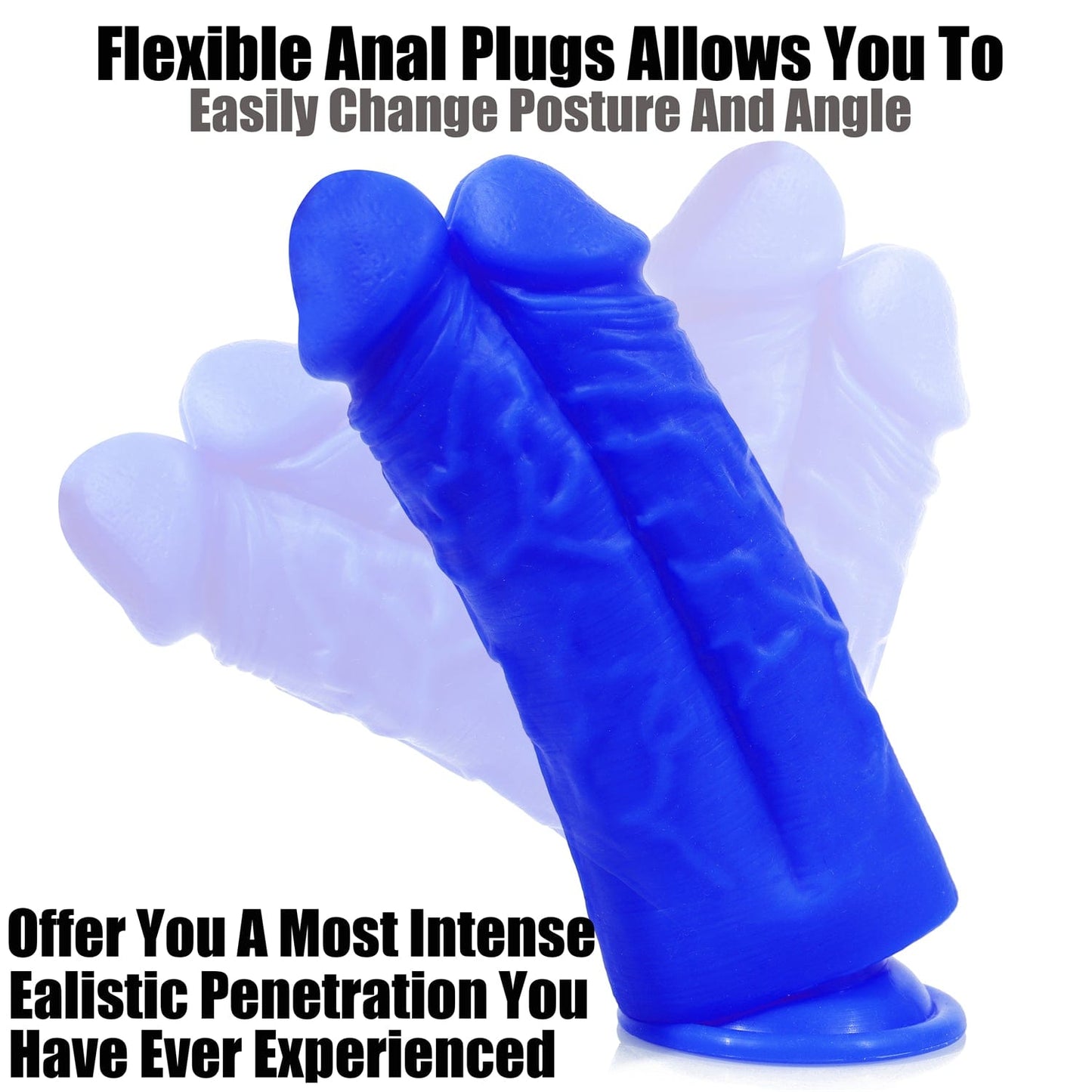 AIMITEX - Consolador doble de silicona colorido, juguete sexual para adultos