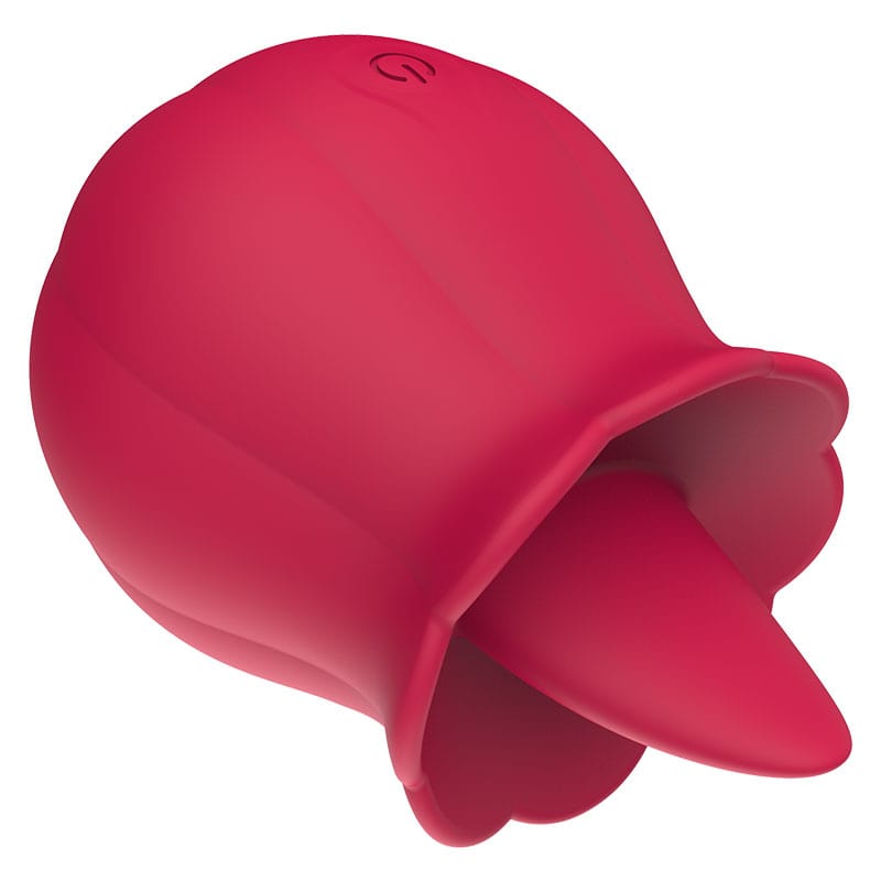 Vibrador con forma de rosa para lamer la lengua, 10 velocidades, para mujeres 