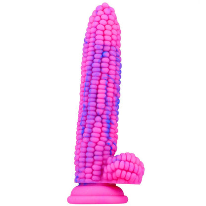 Consolador de silicona de maíz con forma de pene enorme 