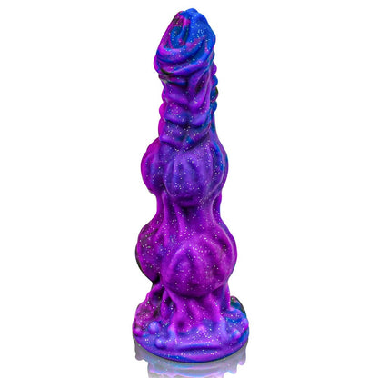 Consolador monstruo de fantasía de 9,6 pulgadas con forma de caballo, dos nudos grandes y ventosa potente.