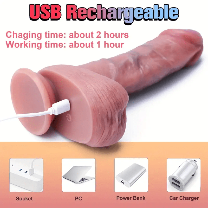 Consolador vibrador marrón realista de 9 pulgadas con control remoto