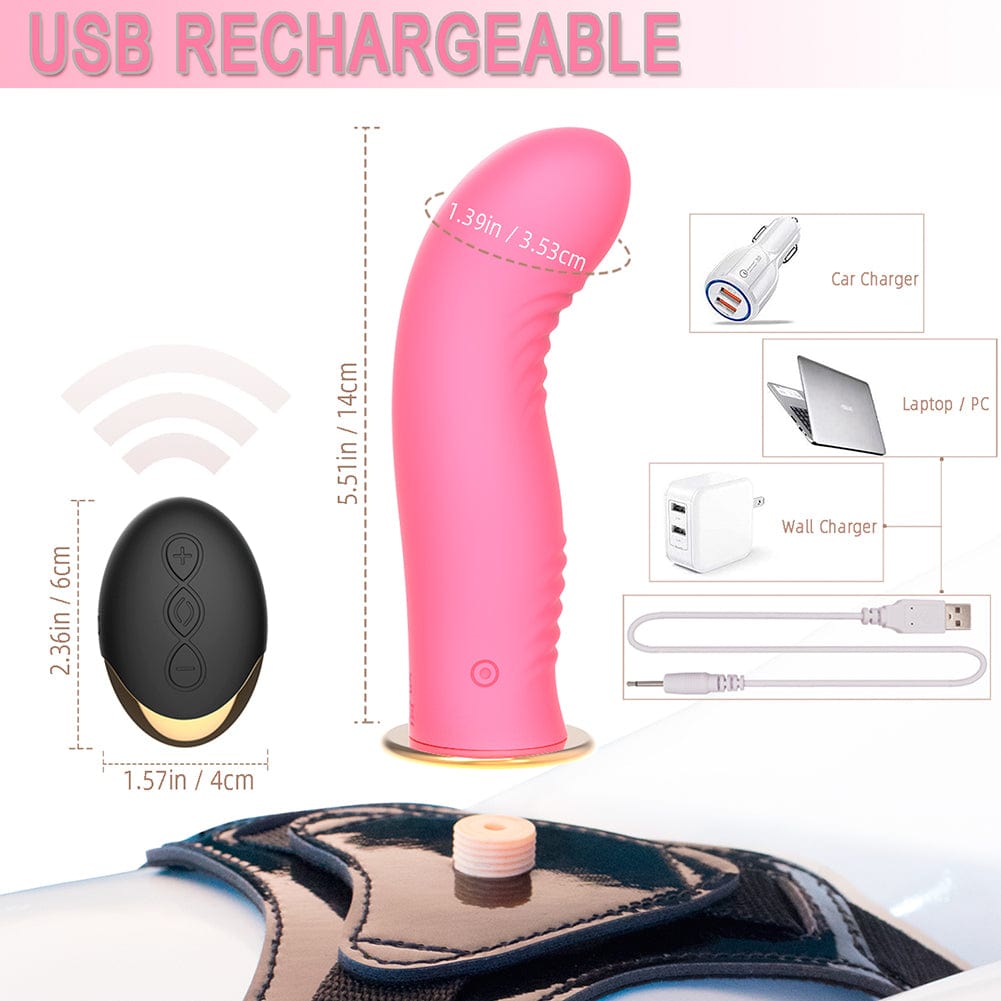 Vibrador con correa y control remoto inalámbrico para parejas