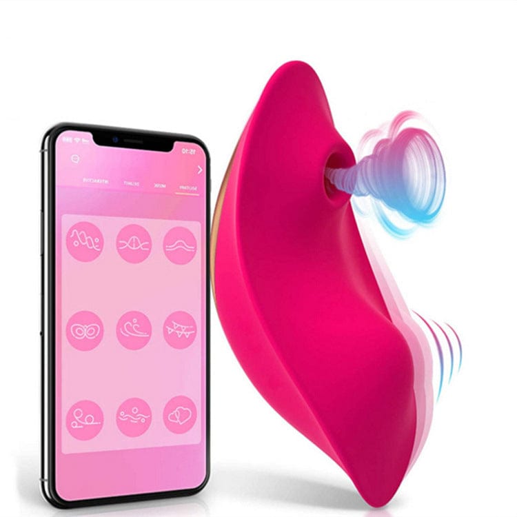 Juguetes sexuales con control remoto inalámbrico y aplicación de succión 