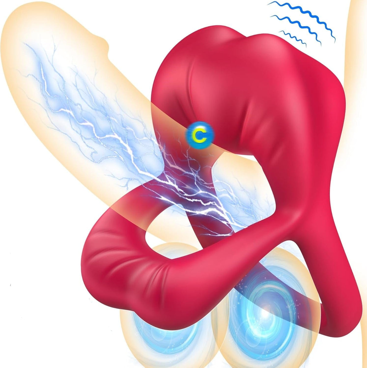 Roza Vibranta Penisringo kun Sekseca Klitora Stimulilo por Lipoj