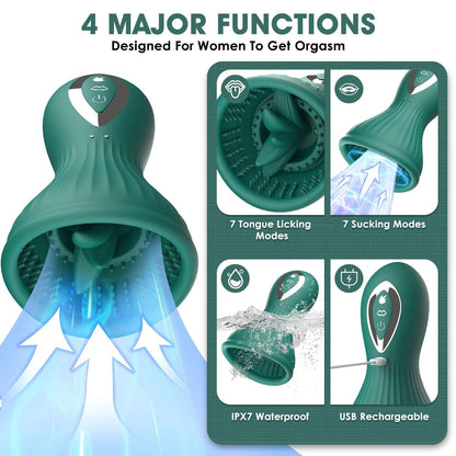 Dragon Clitoral Vibrator Sucking and Licking Tongue Sex Toy for Women Nipples Vagina Stimulator