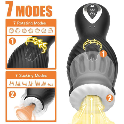 Dragon Suction Rotating Trainer Male Masturbators Oral Vaginal Penis Vibrator