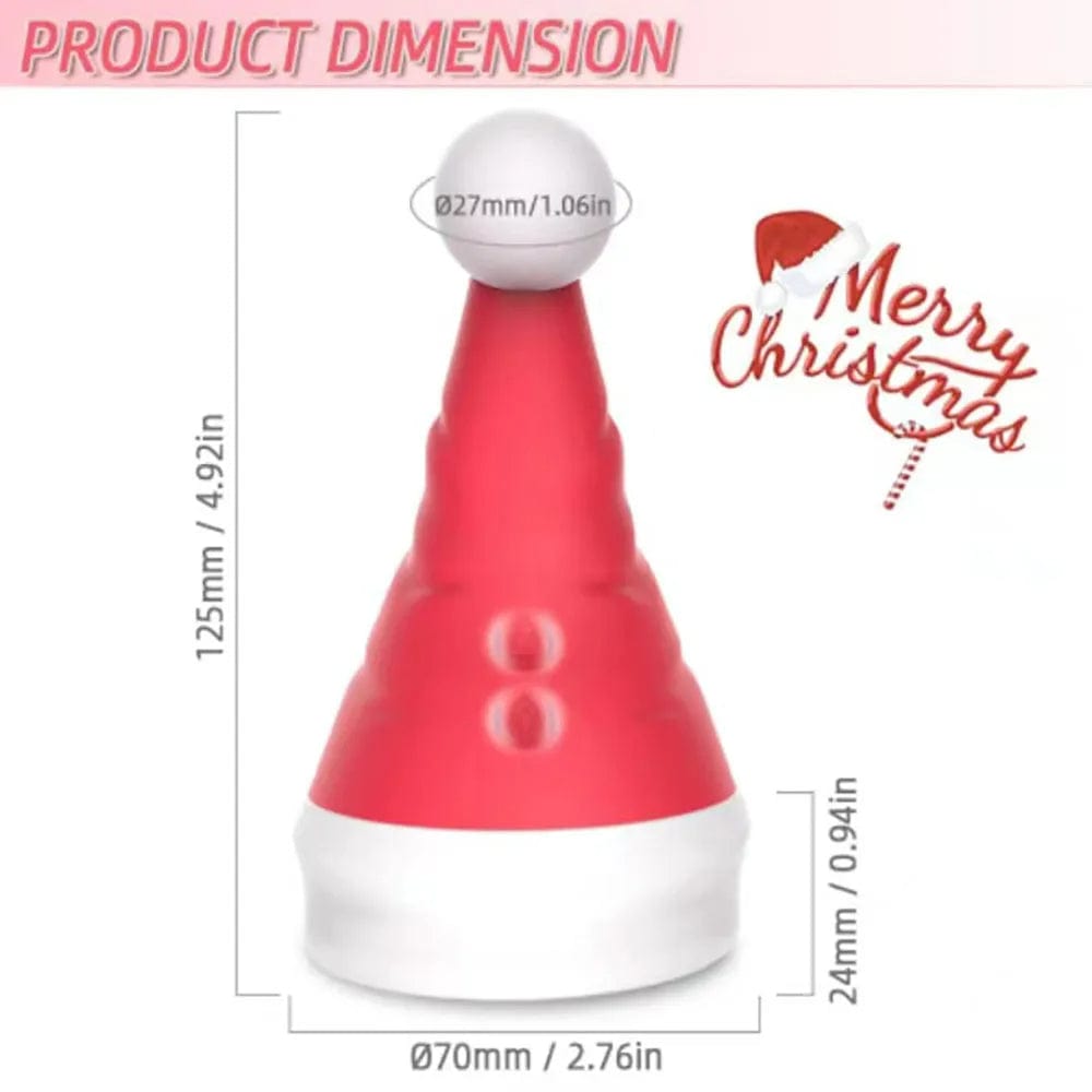 Santa Hat Vibrator 15 Speed Cunnilingus Masturbator Clit G-Spot Stimulator For Christmas