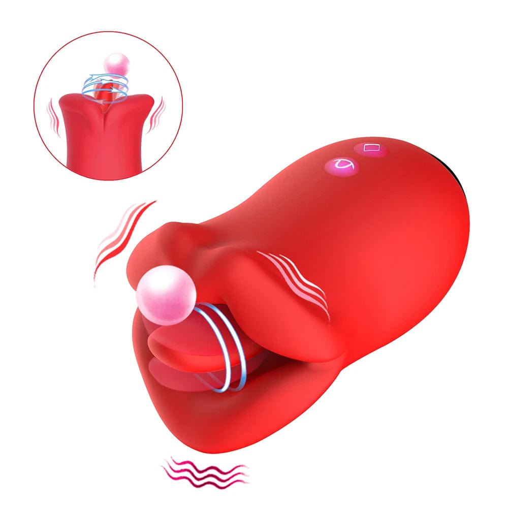 Vibrador con lengua y lamedor oral para clítoris femenino, estimulador de pezones giratorio