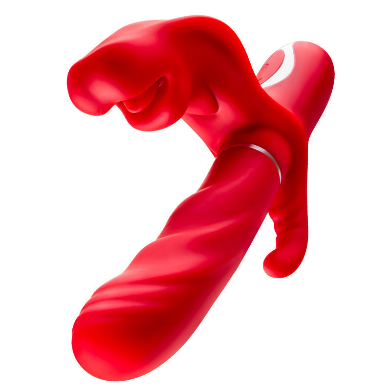 Vibrador 3 en 1 Rose Muncher para morder la boca, estimular el clítoris y el punto G