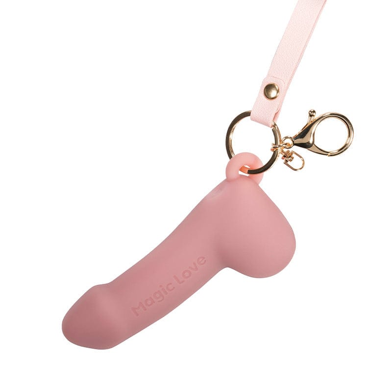 Mini vibrador de pene con llavero y colgante masturbador para mujeres