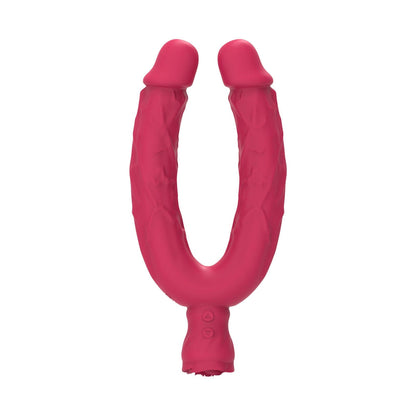 Consolador anal vibrador de doble punta con forma de rosa y 10 modos de vibración