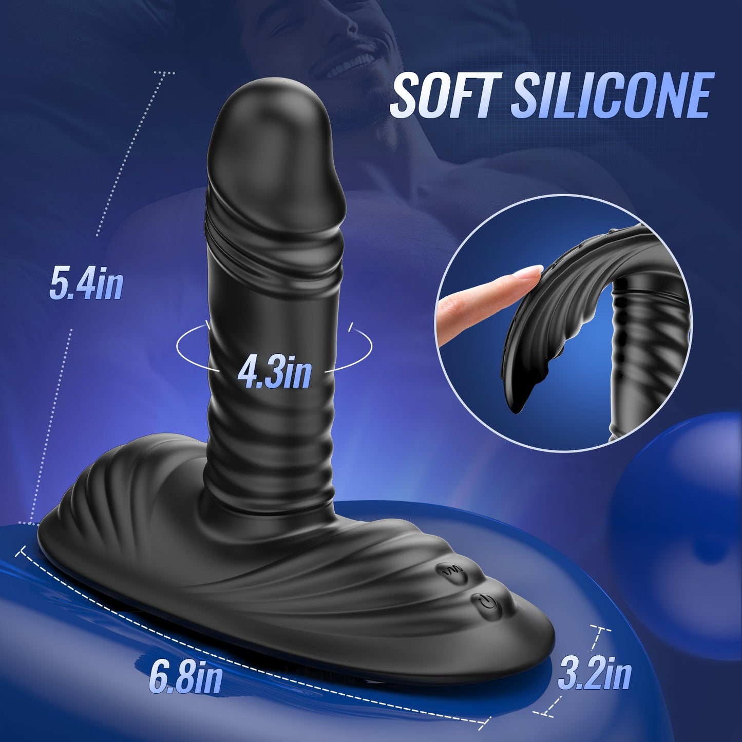 Vibrador anal doble con control remoto y función de empuje mejorado para sentarse y montar.