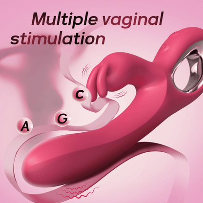 2 en 1 Kunikla G-punkta Vibrilo Por Klitora G-punkta Stimulado