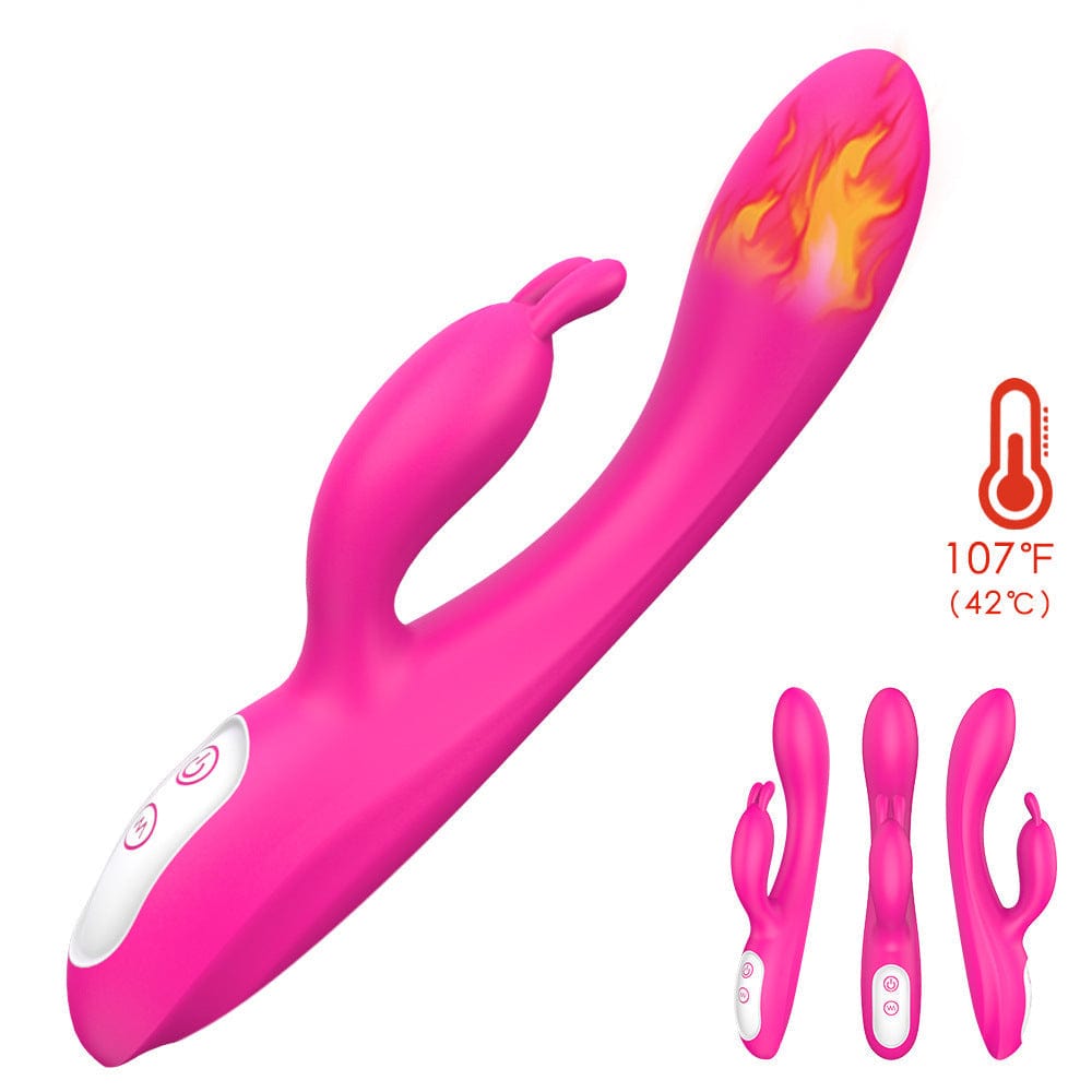 Dispositivo de masturbación femenina, vibrador de conejo calentado, resistente al agua 