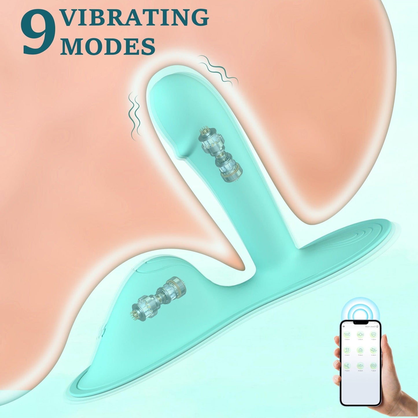 Vibrador de punto G con cojín estilo cabalgata para una estimulación intensa del clítoris y el punto G anal con aplicación