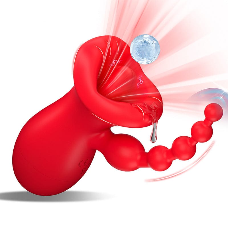 Vibrador anal con succión de clítoris y 10 modos de lamido de lengua.