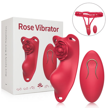 Rose Wearalbe Clitoral Massage Vibrator with Panty & Remote Control