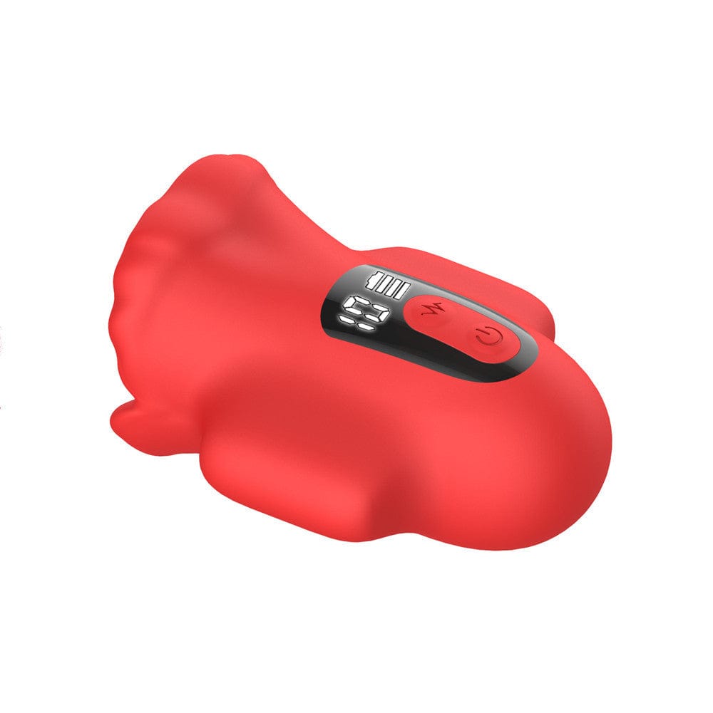 Buŝa 360° Envolvita Penisvibrilo kun LCD-Ekrano por Trejnado de Glano