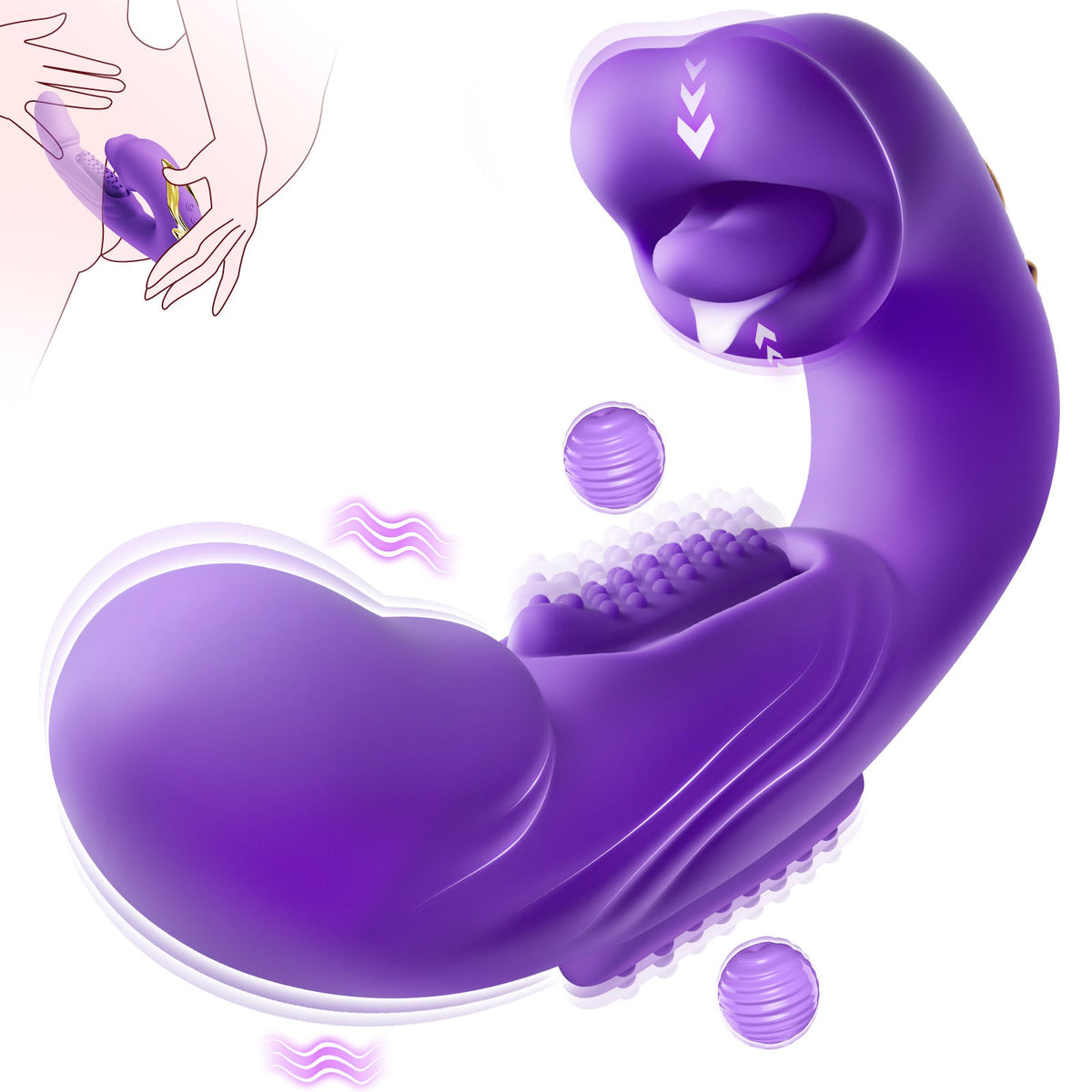 Vibrador de punto G Rose Muncher para morder la boca y tocar, placer máximo