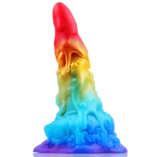 AIMITEX 7,48-cola Ĉielarka Glaciaĵo Likva Silikona Fantazia Dildo Masturbada Masaĝilo