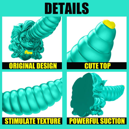 Masturbador anal con forma de pene de silicona de unicornio de AIMITEX