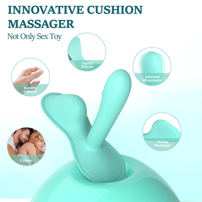 Vibrador de punto G con cojín estilo cabalgata para una estimulación intensa del clítoris y el punto G anal con aplicación