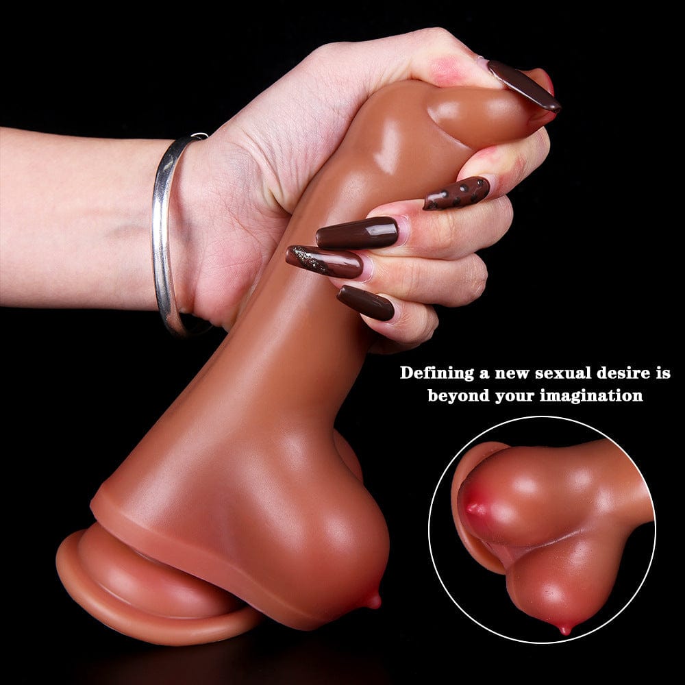 7.68-cola Dildo Mola Mana Dildo Kun Duoblaj Mamoj